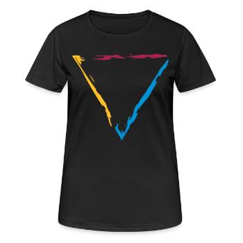 buntes dreieck rahmen umrandung dekorativ cool des - Frauen T-Shirt atmungsaktiv - Schwarz - Vorne - AI Model Female 172 light (172cm)