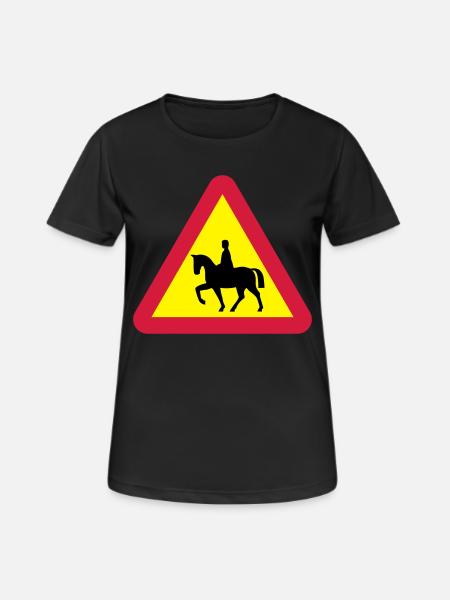 Horse warning - Women's Breathable T-Shirt - black