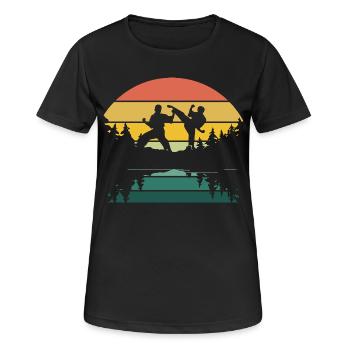 Jiu Jitsu Selbstverteidigung - Frauen T-Shirt atmungsaktiv - Schwarz - Vorne - AI Model Female 172 light (172cm)