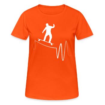 Longboard Longboarder Longboarding - Women's Breathable T-Shirt - neon orange - Front - AI Model Female 172 dark (172cm)
