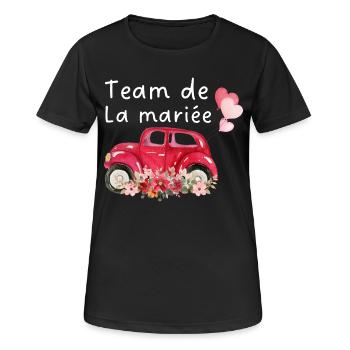 Braut Team Auto Braut Blumen - Frauen T-Shirt atmungsaktiv - Schwarz - Vorne - AI Model Female 172 light (172cm)