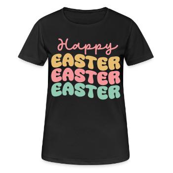 Joyeuses Pâques - T-shirt respirant Femme - noir - Devant - AI Model Female 172 light (172cm)