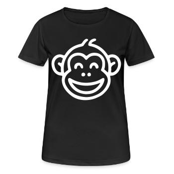 Affe Lustig - Frauen T-Shirt atmungsaktiv - Schwarz - Vorne - AI Model Female 172 light (172cm)