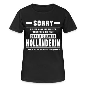 Mann Vergeben - Holländerin Holland Holländer - Frauen T-Shirt atmungsaktiv - Schwarz - Vorne - AI Model Female 172 light (172cm)