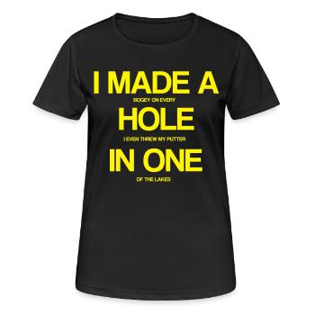 Ich ein Loch in ONE - Frauen T-Shirt atmungsaktiv - Schwarz - Vorne - AI Model Female 172 light (172cm)