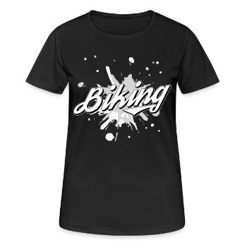 Biking Bicycle Riding Bicycle Tour - Women's Breathable T-Shirt - black - Front - AI Model Female 172 light (172cm)