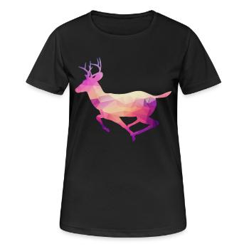 Cerf - T-shirt respirant Femme - noir - Devant - AI Model Female 172 light (172cm)