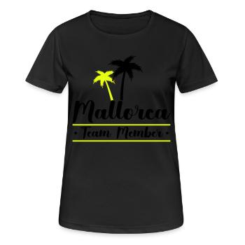 mallorca team member - Frauen T-Shirt atmungsaktiv - Schwarz - Vorne - AI Model Female 172 light (172cm)