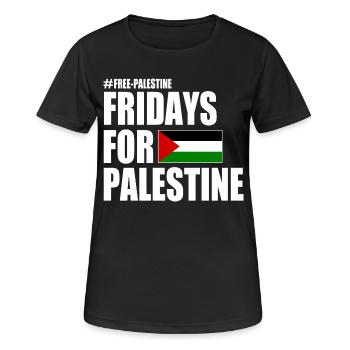 Free palestine fridays for palestine - Frauen T-Shirt atmungsaktiv - Schwarz - Vorne - AI Model Female 172 light (172cm)