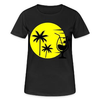 cocktail sunset - Frauen T-Shirt atmungsaktiv - Schwarz - Vorne - AI Model Female 172 light (172cm)