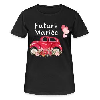Braut in spe Auto Blumen Braut - Frauen T-Shirt atmungsaktiv - Schwarz - Vorne - AI Model Female 172 light (172cm)