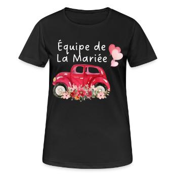 Braut Team Auto Blumen Braut - Frauen T-Shirt atmungsaktiv - Schwarz - Vorne - AI Model Female 172 light (172cm)