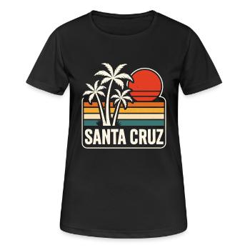 Santa Cruz Sunset - Frauen T-Shirt atmungsaktiv - Schwarz - Vorne - AI Model Female 172 light (172cm)