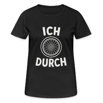 Je deviens fou – vélo - T-shirt respirant Femme - noir - Devant - AI Model Female 172 light (172cm)