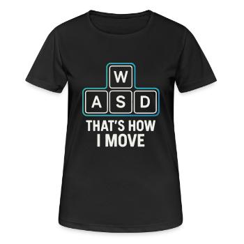 WASD – Gamer Move - Women's Breathable T-Shirt - black - Front - AI Model Female 172 light (172cm)