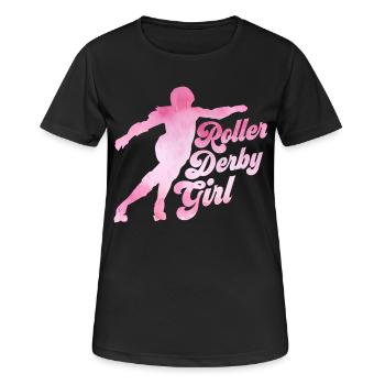 Roller Derby Fille Roller Derby Patinage - T-shirt respirant Femme - noir - Devant - AI Model Female 172 light (172cm)