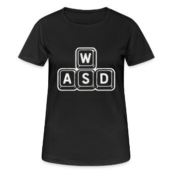 WASD Gamer Buttons – Gaming Control - Women's Breathable T-Shirt - black - Front - AI Model Female 172 light (172cm)