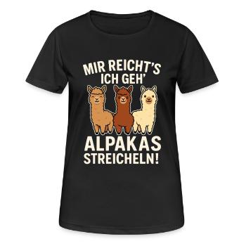 J’en ai assez, je vais caresser les alpagas - T-shirt respirant Femme - noir - Devant - AI Model Female 172 light (172cm)