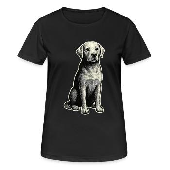 Vintage Hund – treu & klassisch - Frauen T-Shirt atmungsaktiv - Schwarz - Vorne - AI Model Female 172 light (172cm)