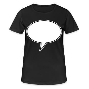 Liens vers la conception de bulles de dialogue - T-shirt respirant Femme - noir - Devant - AI Model Female 172 light (172cm)