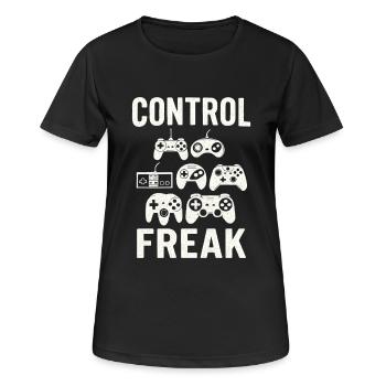 Manette Zocken Gaming Freak - T-shirt respirant Femme - noir - Devant - AI Model Female 172 light (172cm)