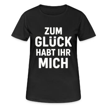 Heureusement que vous m’avez - T-shirt respirant Femme - noir - Devant - AI Model Female 172 light (172cm)