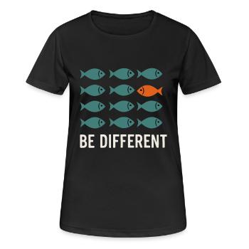 Be Different - Be Different Fish Design - Women's Breathable T-Shirt - black - Front - AI Model Female 172 light (172cm)
