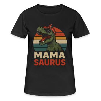 Mamasaurus Dino Mama Design - Frauen T-Shirt atmungsaktiv - Schwarz - Vorne - AI Model Female 172 light (172cm)