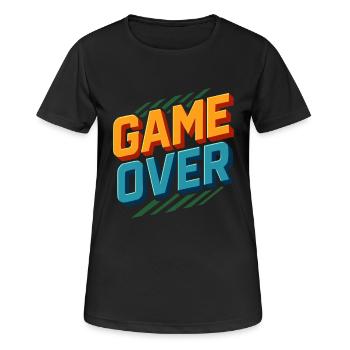 Game Over – Retro Gamer Design - Frauen T-Shirt atmungsaktiv - Schwarz - Vorne - AI Model Female 172 light (172cm)