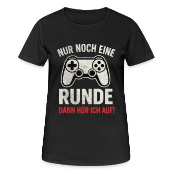 Nur noch eine Runde Gaming - Frauen T-Shirt atmungsaktiv - Schwarz - Vorne - AI Model Female 172 light (172cm)