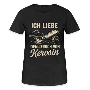 J’adore l’odeur du kérosène - T-shirt respirant Femme - noir - Devant - AI Model Female 172 light (172cm)