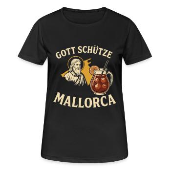 Que Dieu bénisse Majorque – Sangria & Sun - T-shirt respirant Femme - noir - Devant - AI Model Female 172 light (172cm)