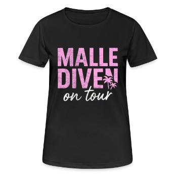 Malle Diven on Tour – Girls Trip Shirt - Frauen T-Shirt atmungsaktiv - Schwarz - Vorne - AI Model Female 172 light (172cm)