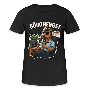 Bürohengst – Lustiges Office-Shirt - Frauen T-Shirt atmungsaktiv - Schwarz - Vorne - AI Model Female 172 light (172cm)