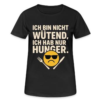 Ich bin nicht wütend ich hab nur Hunger Shirt - Frauen T-Shirt atmungsaktiv - Schwarz - Vorne - AI Model Female 172 light (172cm)