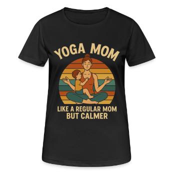 Yoga-Mama – Wie eine normale Mama, nur gelassener - Frauen T-Shirt atmungsaktiv - Schwarz - Vorne - AI Model Female 172 light (172cm)