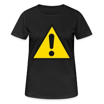 achtung - Frauen T-Shirt atmungsaktiv - Schwarz - Vorne - AI Model Female 172 light (172cm)