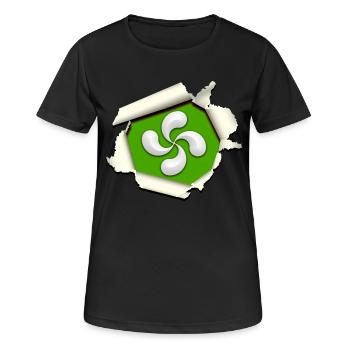 Croix du Pays Basque - T-shirt respirant Femme - noir - Devant - AI Model Female 172 light (172cm)