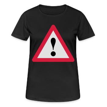 Signe d'exclamation - T-shirt respirant Femme - noir - Devant - AI Model Female 172 light (172cm)