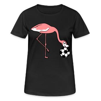 kicken fussball verein spielen ball kicker lachen - Frauen T-Shirt atmungsaktiv - Schwarz - Vorne - AI Model Female 172 light (172cm)