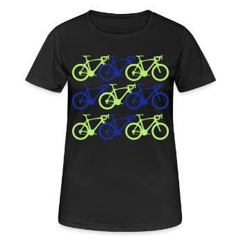 radsport - Frauen T-Shirt atmungsaktiv - Schwarz - Vorne - AI Model Female 172 light (172cm)
