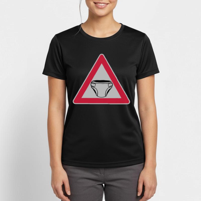 Caution Shield Couche T-shirt respirant Femme