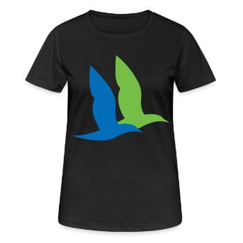 Doppelter Seevogel - Frauen T-Shirt atmungsaktiv - Schwarz - Vorne - AI Model Female 172 light (172cm)