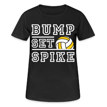Bump Set Spike - Farbwechsel möglich - Frauen T-Shirt atmungsaktiv - Schwarz - Vorne - AI Model Female 172 light (172cm)