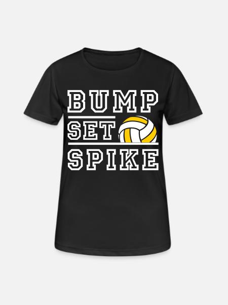 Bump Set Spike - Farbwechsel möglich - Frauen T-Shirt atmungsaktiv - Schwarz