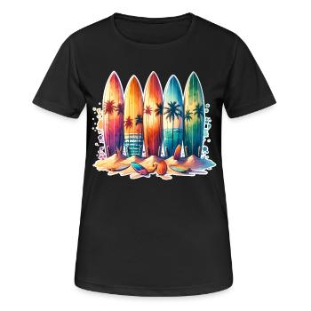 Surfeurs - T-shirt respirant Femme - noir - Devant - AI Model Female 172 light (172cm)