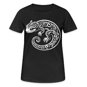 Lézard tribal - T-shirt respirant Femme - noir - Devant - AI Model Female 172 light (172cm)