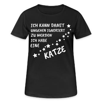 Katzenliebhaber Shirt - Frauen T-Shirt atmungsaktiv - Schwarz - Vorne - AI Model Female 172 light (172cm)
