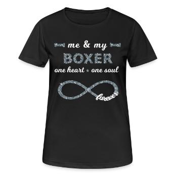 me & my deutscher Boxer Hunderasse Hund Hunde 8 - Frauen T-Shirt atmungsaktiv - Schwarz - Vorne - AI Model Female 172 light (172cm)