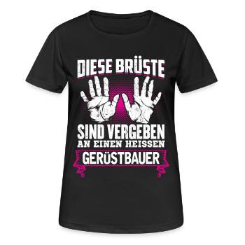 GERÜSTBAUER - Brüste - Frauen T-Shirt atmungsaktiv - Schwarz - Vorne - AI Model Female 172 light (172cm)